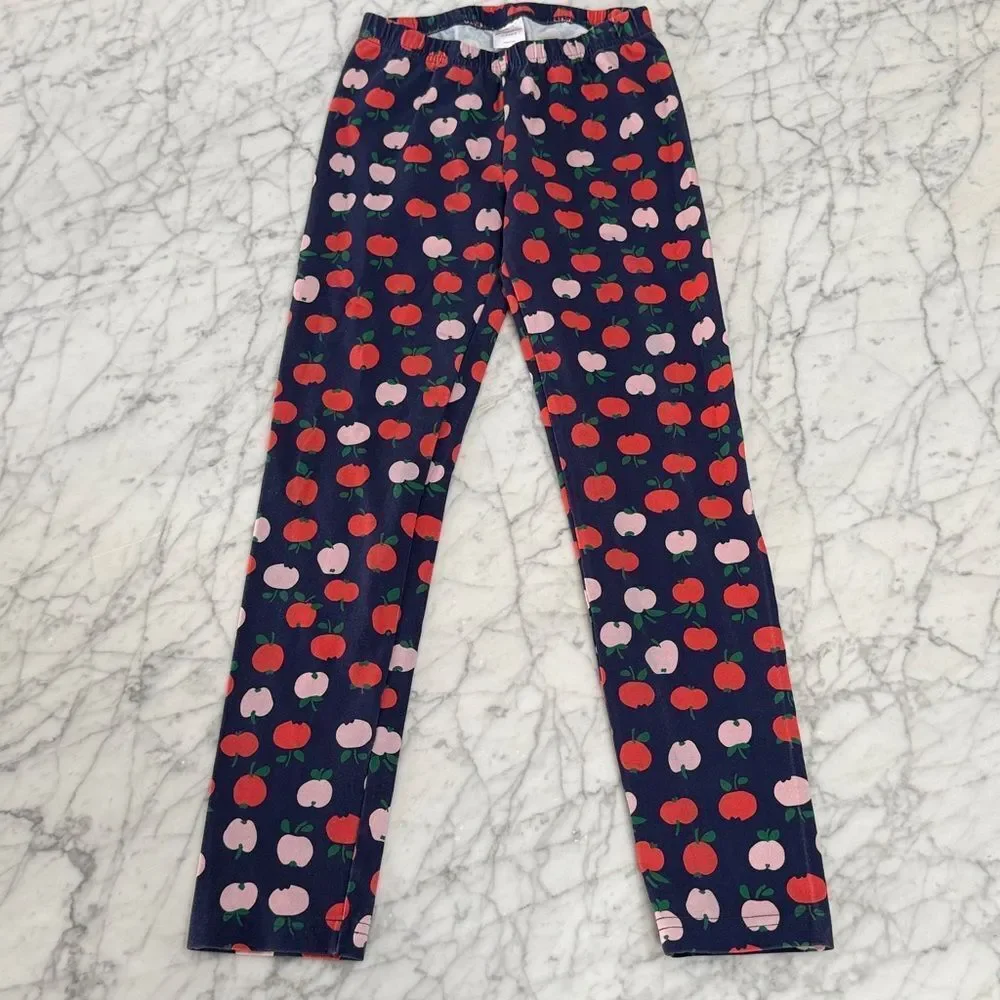Hanna Andersson Kids Apple Print Leggings Size 140 (US 10)
